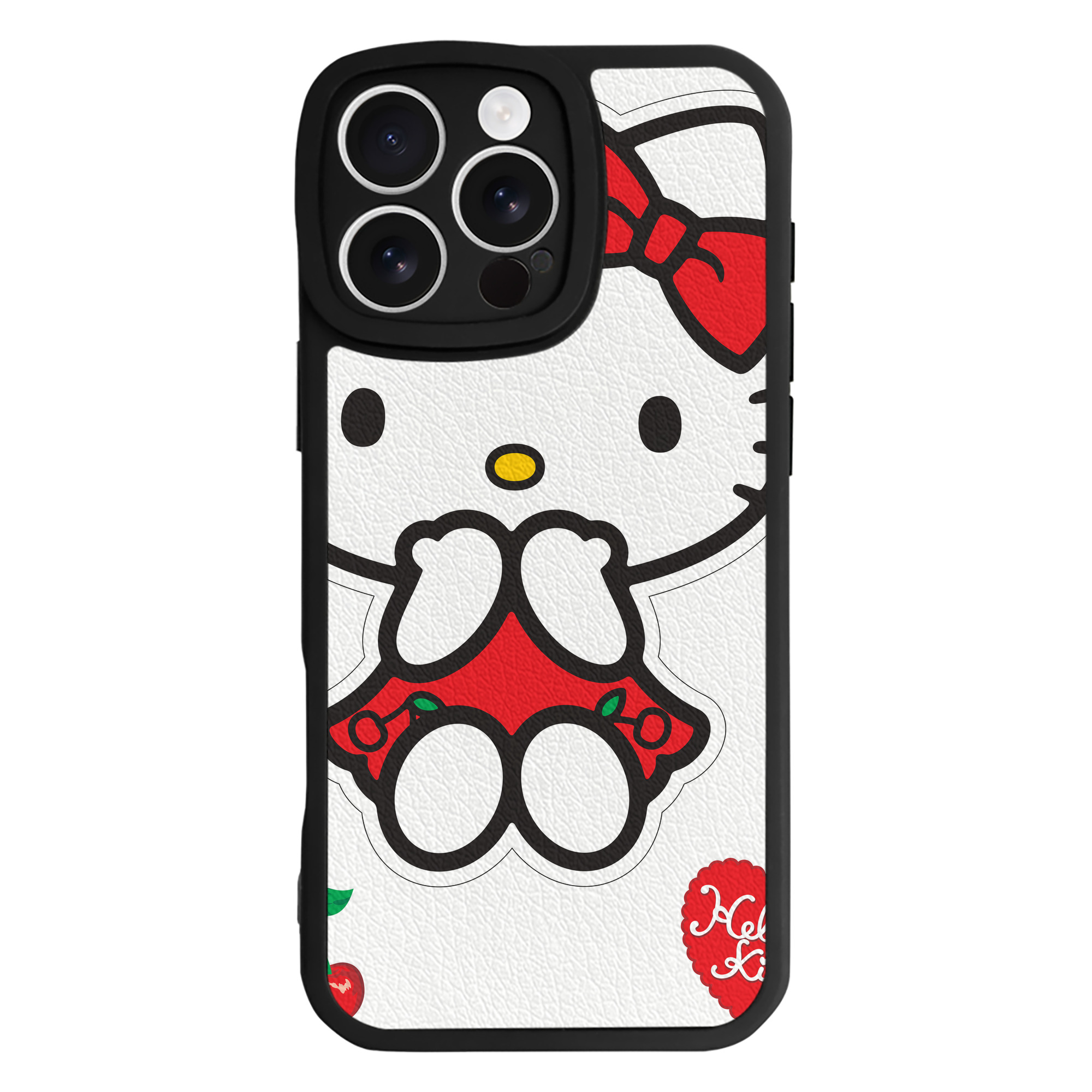 （画像用） Hello Kitty ハローキティ 【iPhone 16シリーズ対応】シリコンスマホケース（レザー調） 材質：シリコン